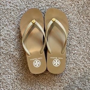 Tory Burch tan wedge sandals. Good used condition!
